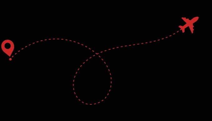 Flight Path with Red Airplane